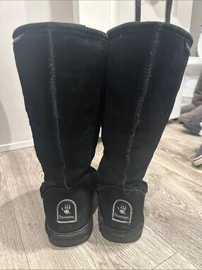BearPaw Black Tall Suede Winter Boots